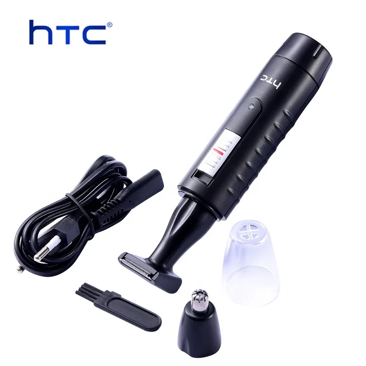 HTC round tipped top rated nose trimmer 3in1 car matte eyebrow shaving ear green