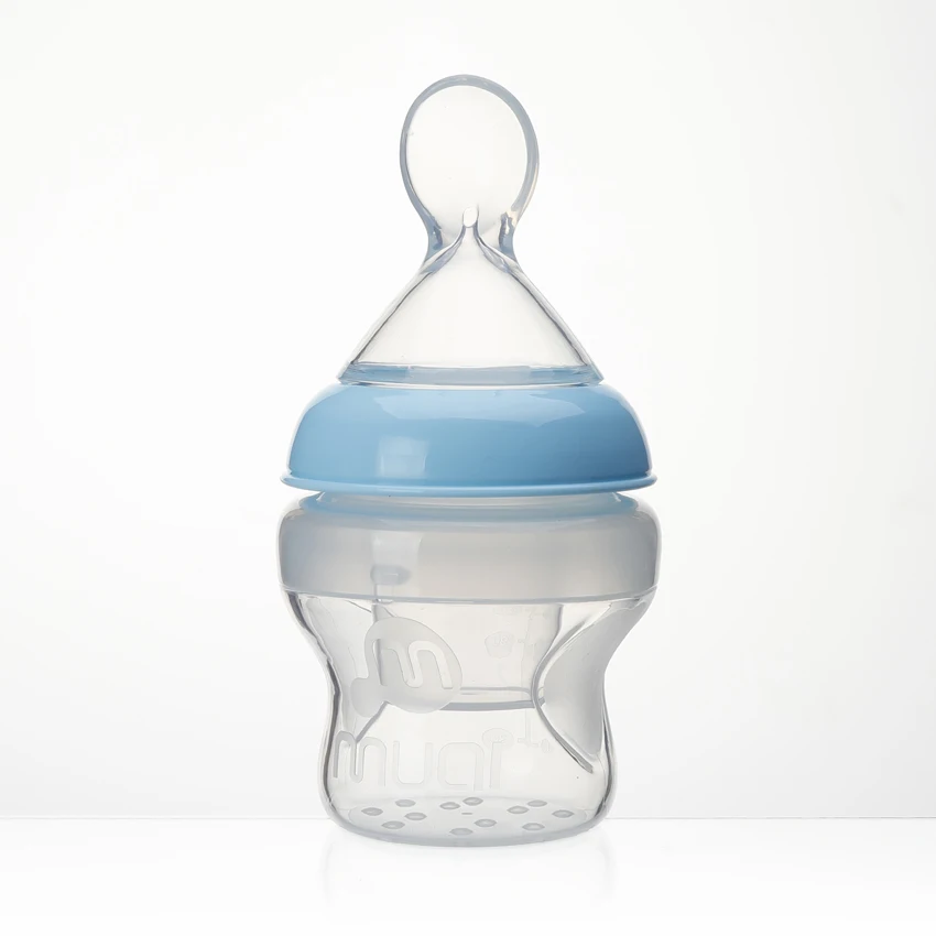 Wide neck Silicone Bottles with Spoon Cereal baby Feeding Bottle lovely baby products