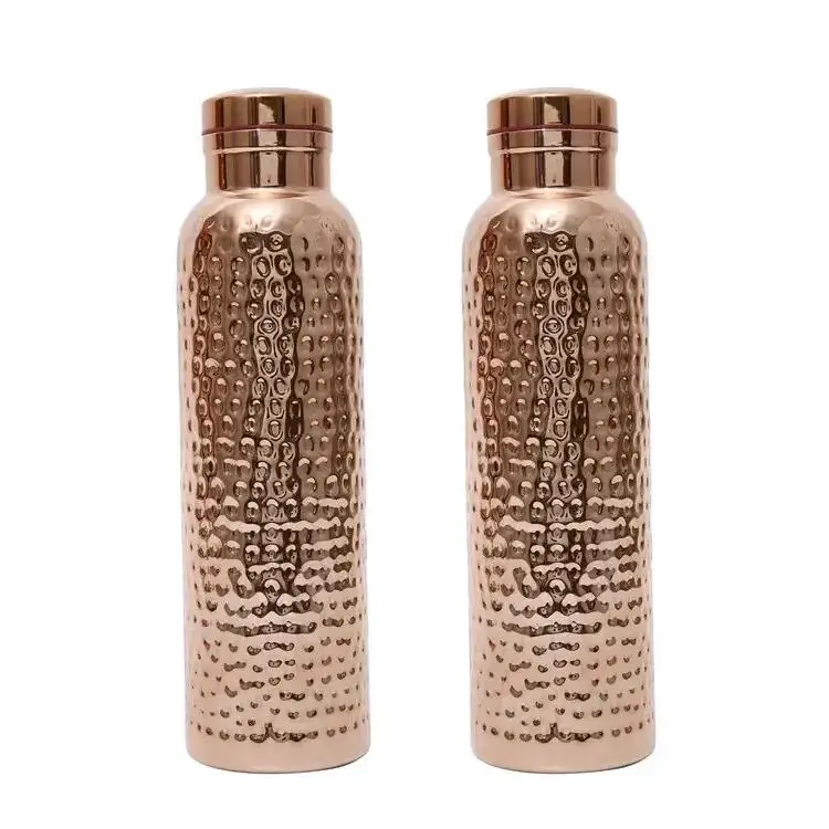 Ailingalaxy 620ml Handmade Solid Copper Water Bottles Leak-proof Bottle Seal Joint Free Hammered