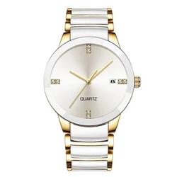 ceramic luxury  couple watch waterproof quartz oem brand hands wristwatches custom logo wrist mens watches in wristwatches