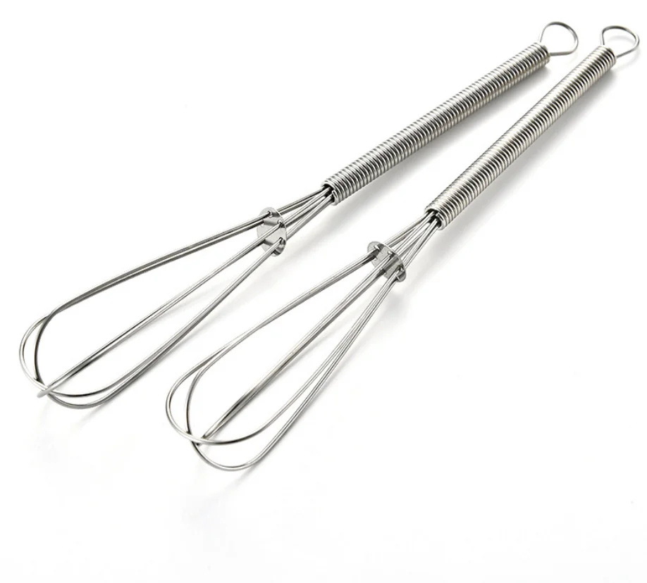 5 / 7 / 8 / 10 inch mini beater Milk Coffee Egg foam maker spring handle stainless steel whisk