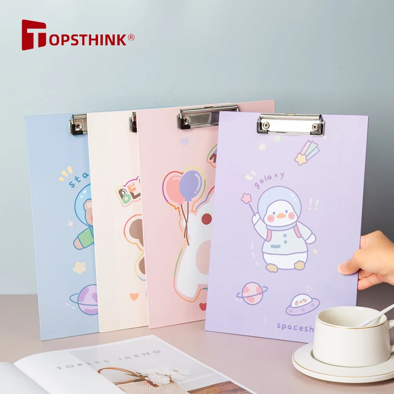 Wholesale Novelty Stationery Promotion Customized Logo Hard cover Colorful Carton Printed A4 Paper Clipboard For Kids