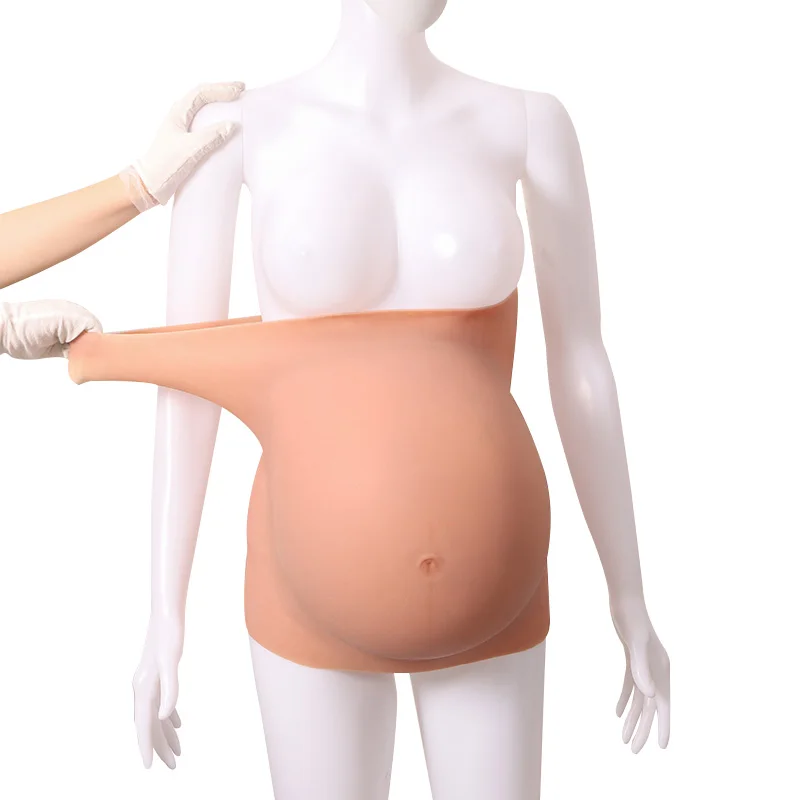 3/6/9 months Fake Pregnancy Belly Artificial Silicone Pregnant Bellies with Shoulder Strap for Costumes Cosplay