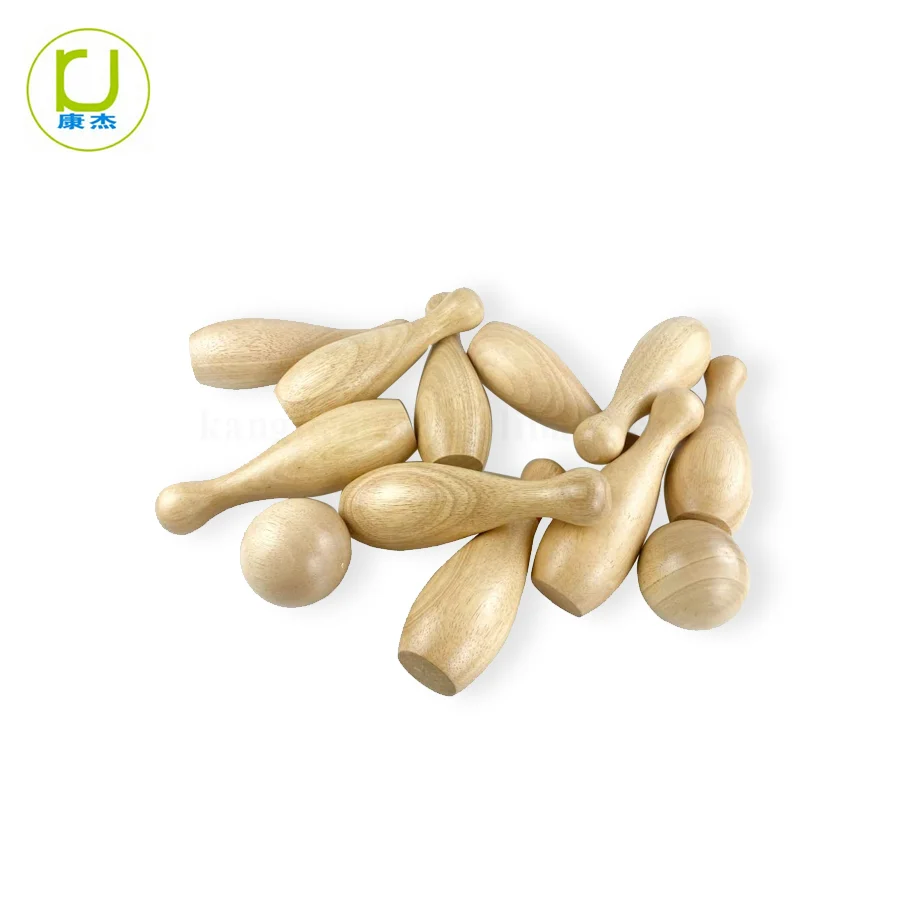 Outdoor Wooden Handicraft Skittle Ball Game with Carry Bag