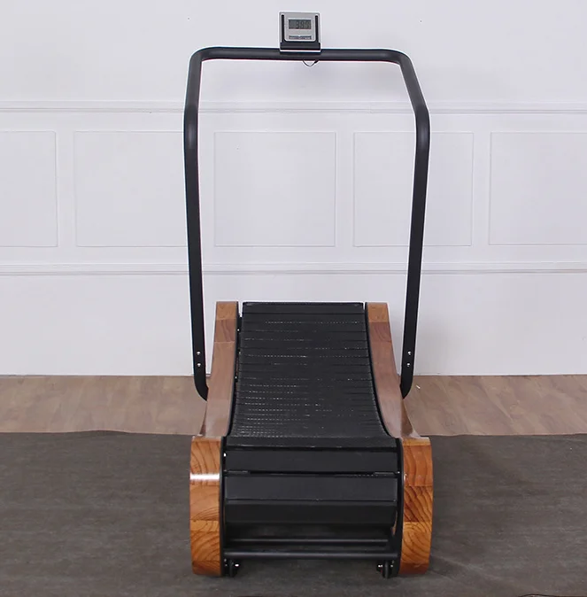 Wooden unpowered treadmill gym commercial curved curved indoor gym unassisted treadmill wholesale