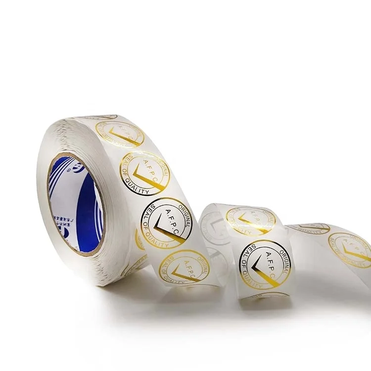 Best transparent gold hot stamping BOPP seal labels