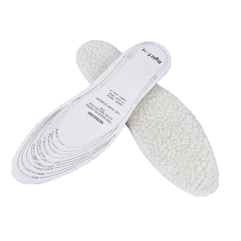 Wholesale Winter Warm Insoles Sheep Wool Shoes Boots Inserts Soft Comfortable Latex Unisex Shoe Pads