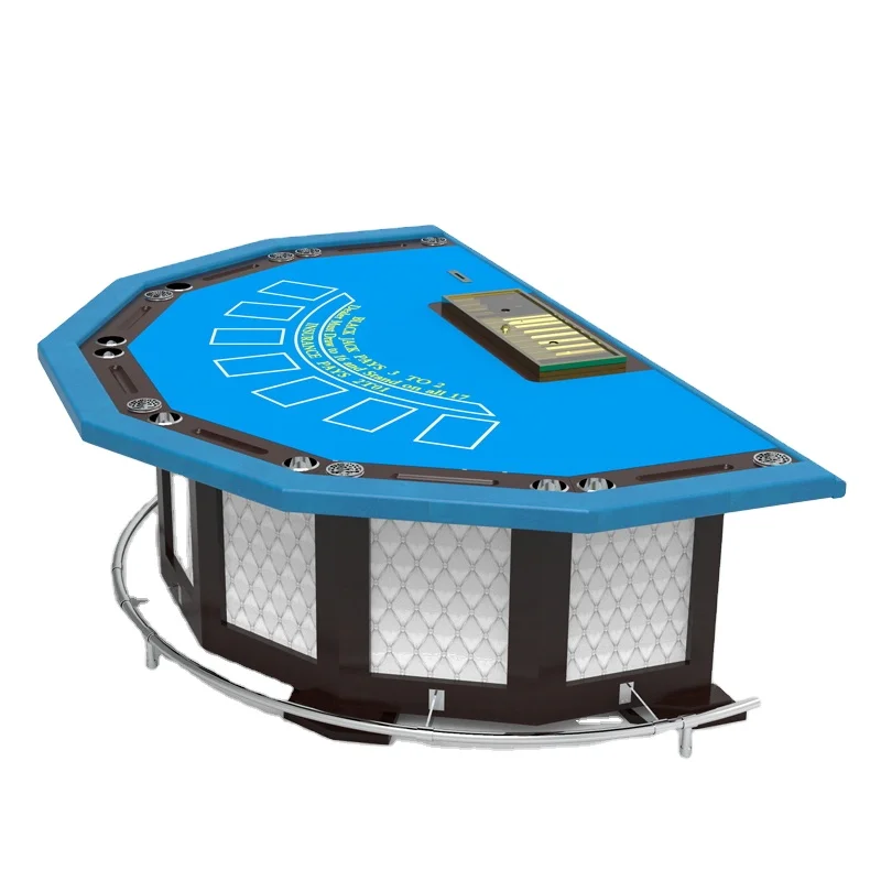 YH Blackjack Table 7 Players Pu Leather Wholesales Casino Poker Tables For Gambling