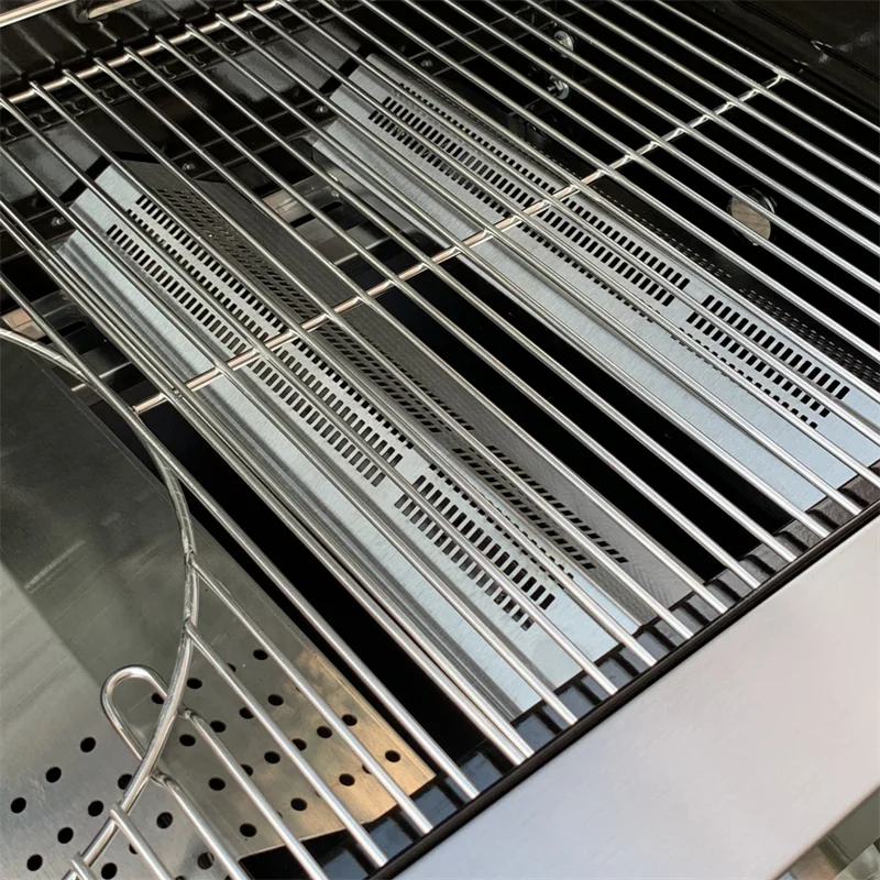 Stainless Steel 4-Burner Cart Style Perfect Patio Garden Picnic Backyard Barbecue Grill with Side Tables Gas Grill