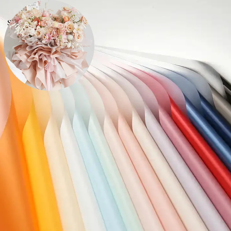 Flower bouquet wrapping paper coil pearlescent film gloss double sided paper wrapping material