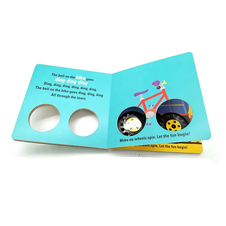 Personalized rotating wheels white board grey back children learning activity books for kids