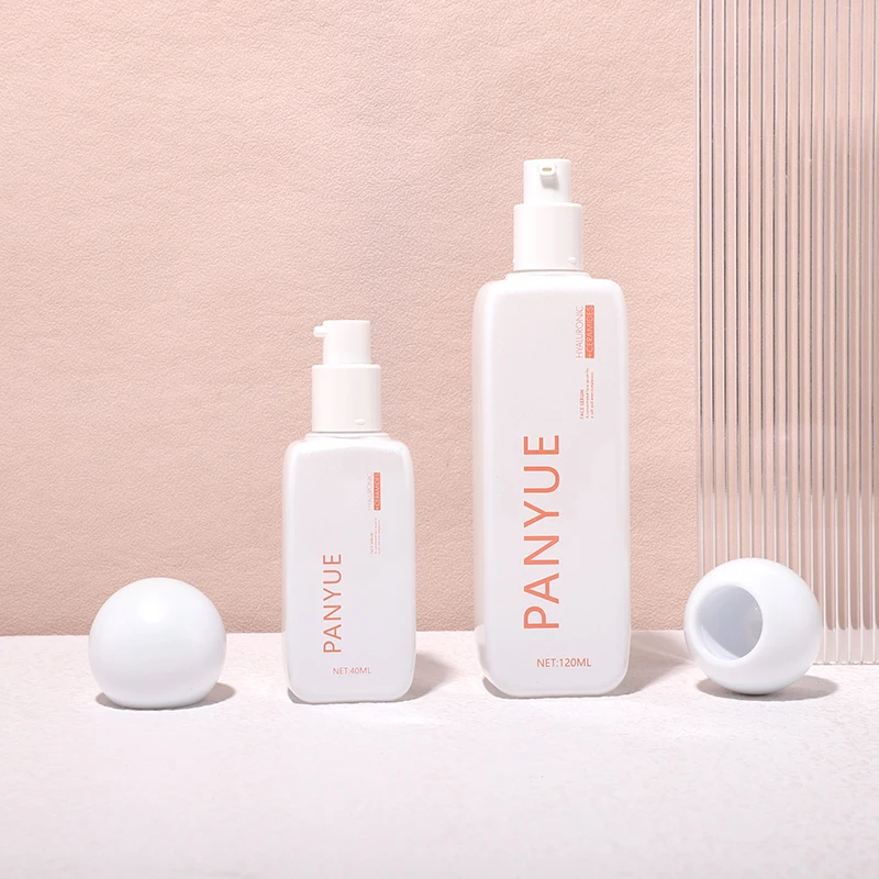 Custom New Flat Square Rounded Corners Spray Toner Lotion Pump Bottle 40ml 100ml 120ml 50g Glass Bottle For Skin Care Cosmetic