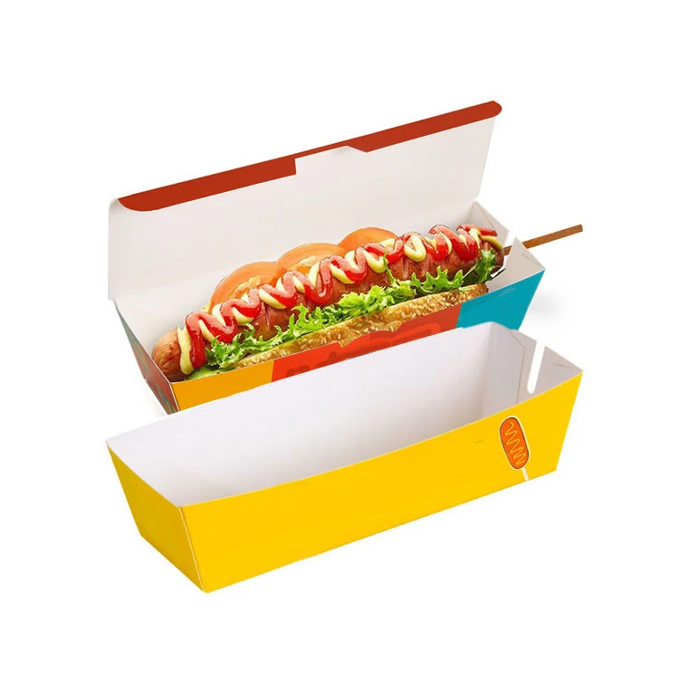 wholesale custom logo food box hot dog paper tray Takeout box Cheese stick Sushi Packaging Box Kraft Paper Food Packing