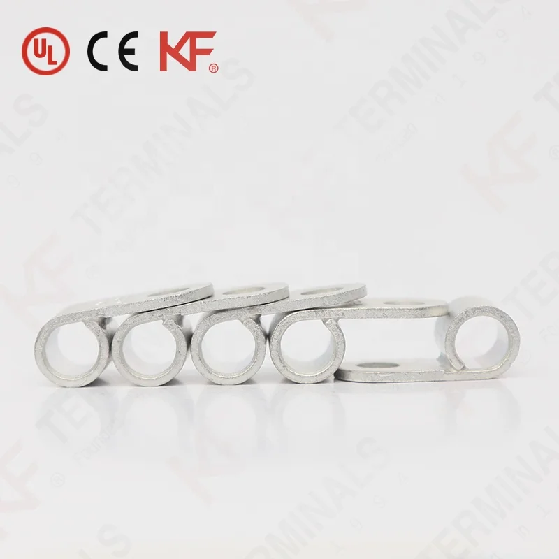 Hot Sale OEM Copper Crimping Electrical 18 Awg Non-Insulated Tin-Plated 7.8mm Flag Cable Lugs Wire Ring Flag Terminals