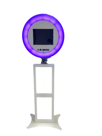 Fashion Led Ring Light Social Station For Ipad Live Video Photobooth Interactive Photo Kiosk Diy Shell Public Photobooth