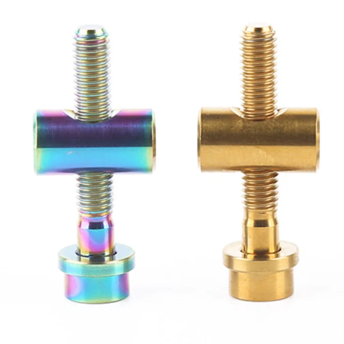 Custom fashionable  M5 TC4  with nuts washers titanium alloy metal colorful  bicycle seat tube  titanium bar with hole bolt