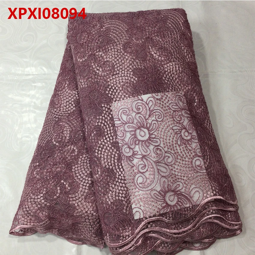 Solid color pleated mesh Lace Like Fabric Shining Mesh Clothes Embellishment Party Dress