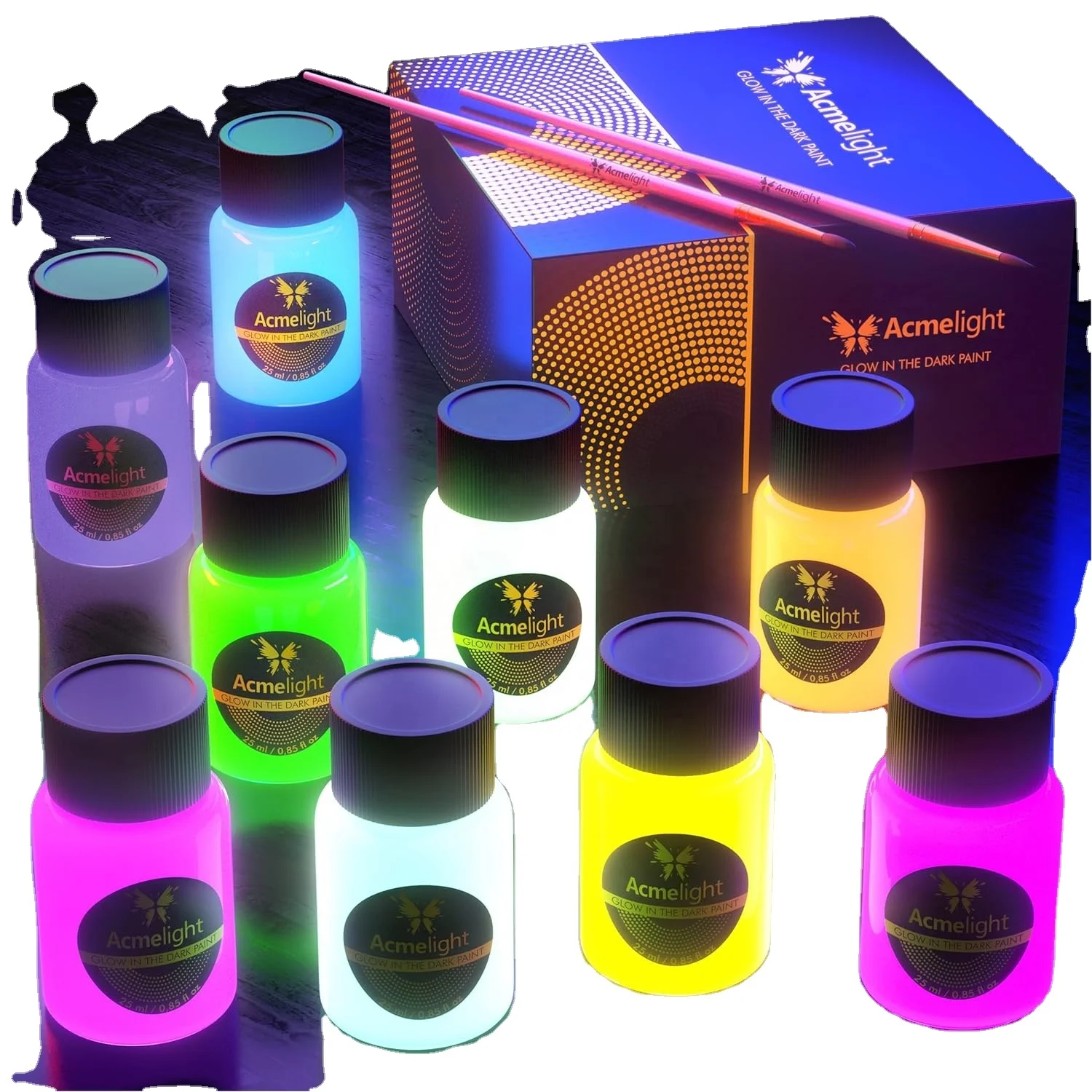 Glow Paint Party Decoration Dark Acrylic Paint Fluorescent Neon Color for Canvas