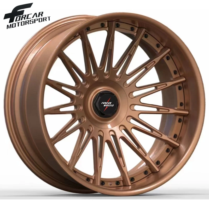 Popular Design Colorful Gloss International Standard Customized 2 pieces Forged Wheels