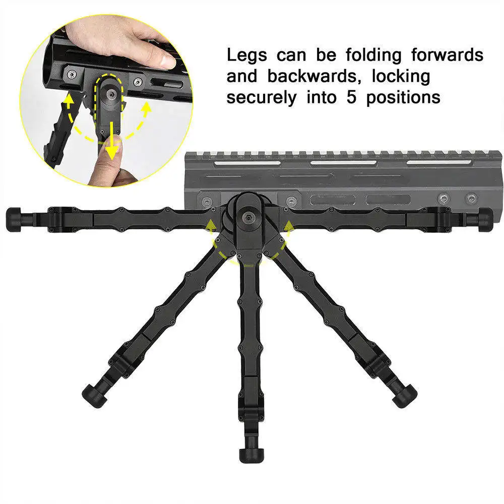 V8 Tactical Bipods 360° Rotatable Folding Aluminum Alloy Tripod With Adjustable And Retractable For Hunting Scopes