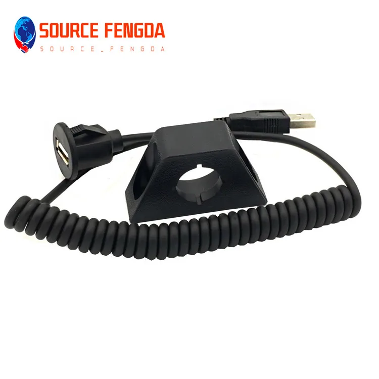 for car motorcycle truck USB2.0 waterproof data cable spiral spring usb cable