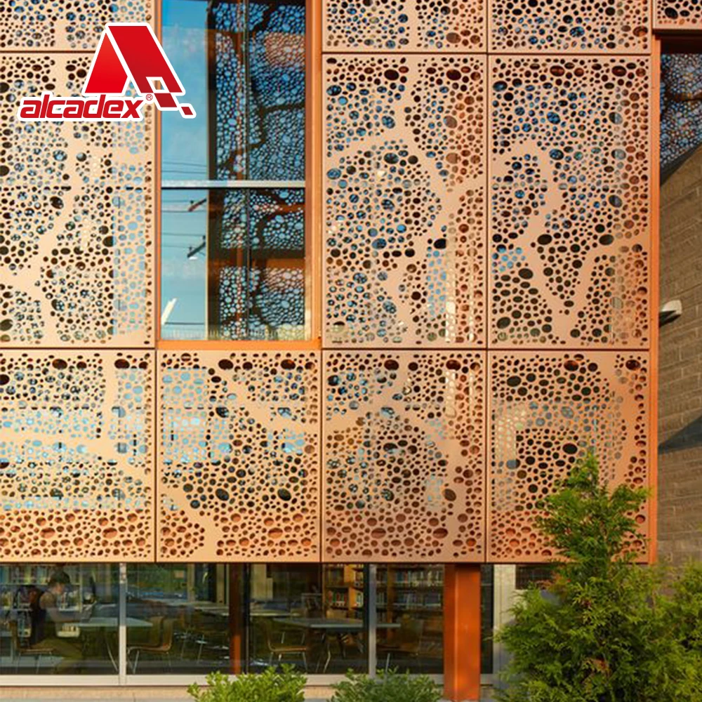Customized Alcadex Exterior Wall Architectural Perforated Metal Aluminum Facade Cladding Panels