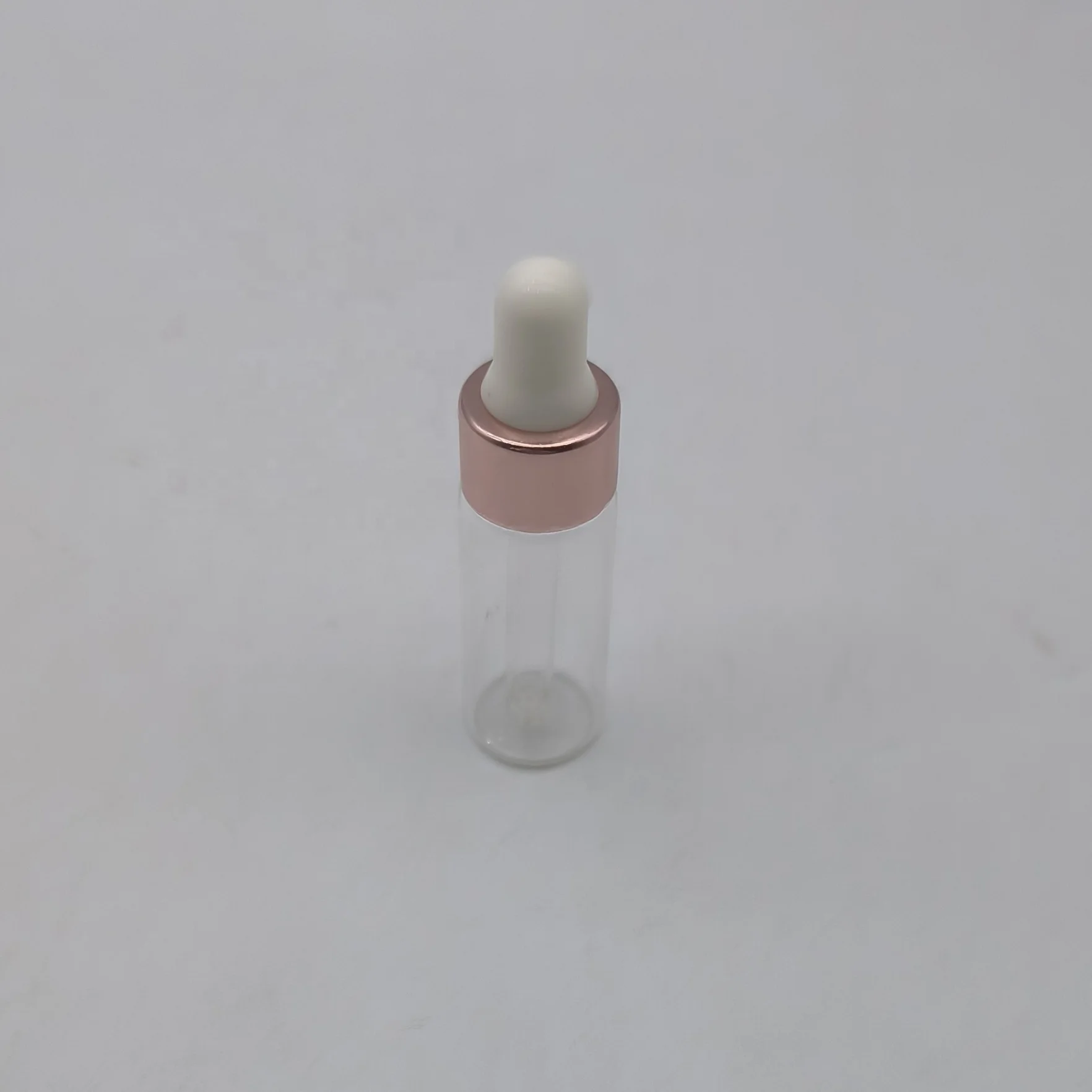 3ml Clear Glass Dropper Vial for Essential Oils,Empty Glass Eye Dropper Bottle With Golden Aluminum Lid