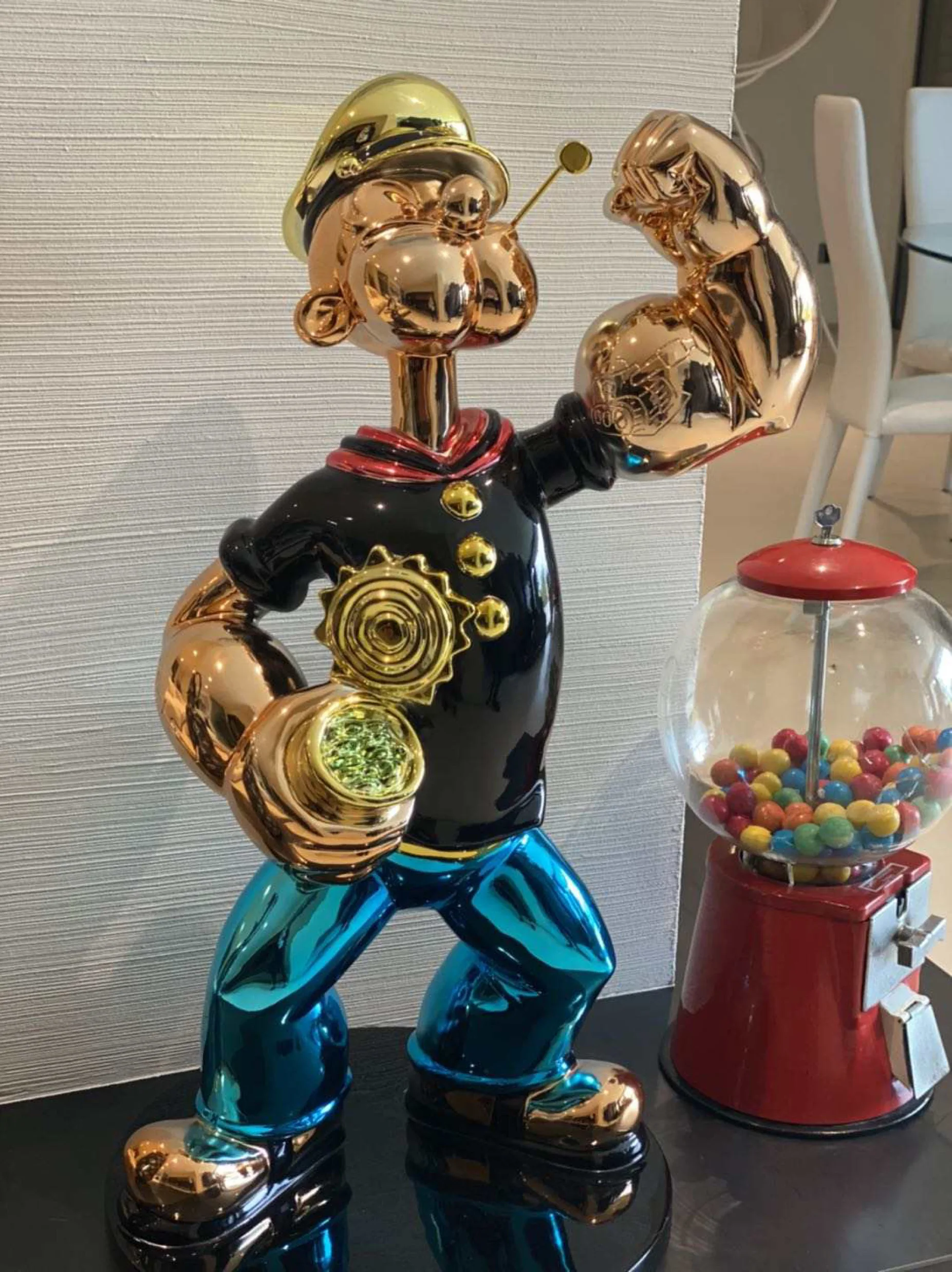 Высококачественная Гальваническая скульптура Popeye на заказ 4 фута 5 футов 150 см Статусная из стекловолокна