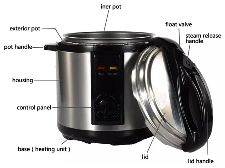 Commercial Stainless Steel Pot Soup Cooker Non Stick Instapot Electronic Presser Multifunction Electric Pressure Cooker