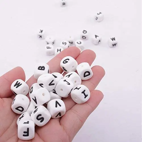 Wholesale Promotion Price 12mm English Alphabet  Letter Beads Silicone