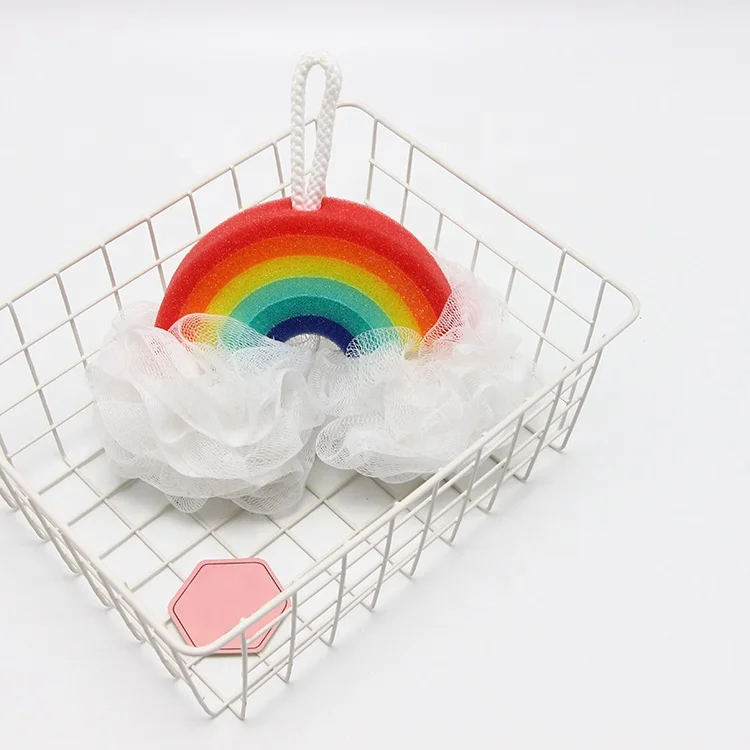 Детская губка радужной формы для купания отшелушивающая ванны и душа очистки тела частная марка сетка