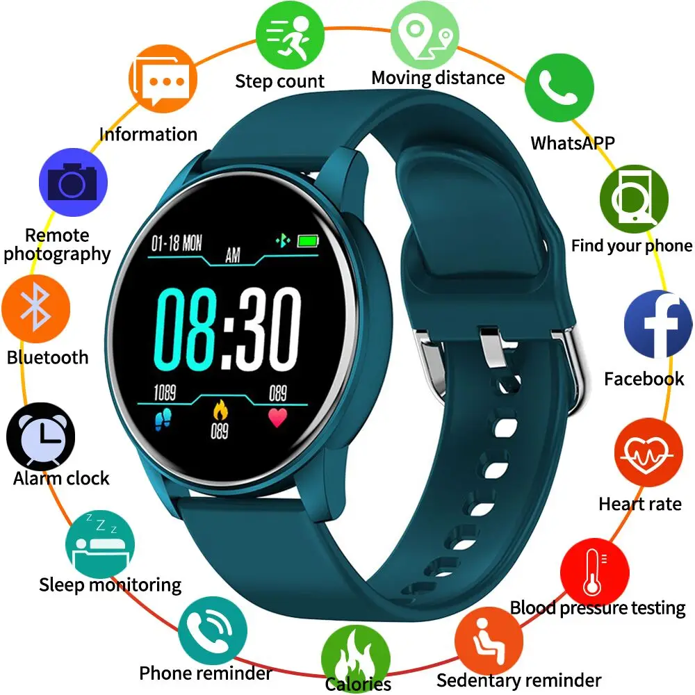 Fashion Android Smartwatch Unisex Men Health Fitness Watch Intelligent Touch Screen Sport Smart Watches
