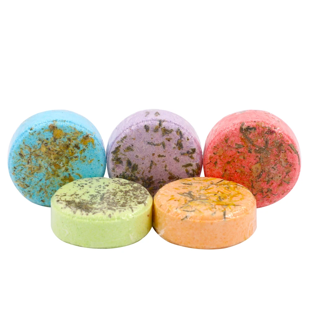 OEM colorful natural fizzy bath bomb handmade 65g vegan Shower Steamers organic Essential Oil Aromatherapy  Bath Steamer
