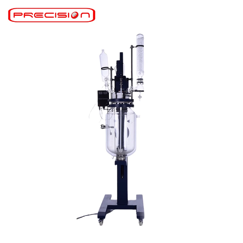 10l Auto Lifting Jacketed Puricication Jacketed Glass Reactor