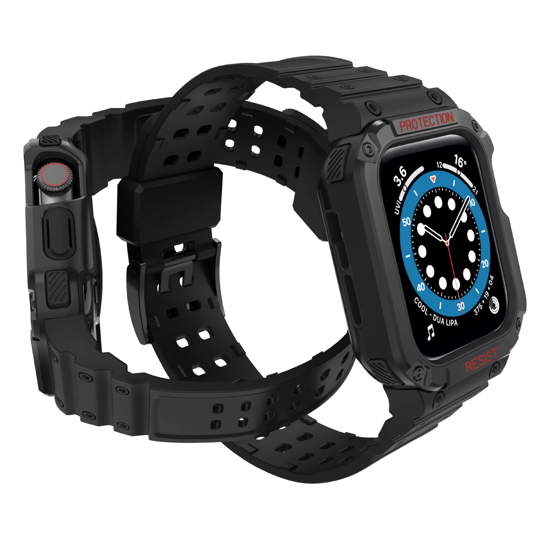 For Apple Watch 7 Case +Bands 45mm 41mm , Rugged PC Protective Case with TPU Strap Bands for Apple Watch Series 7/5/4/3/2