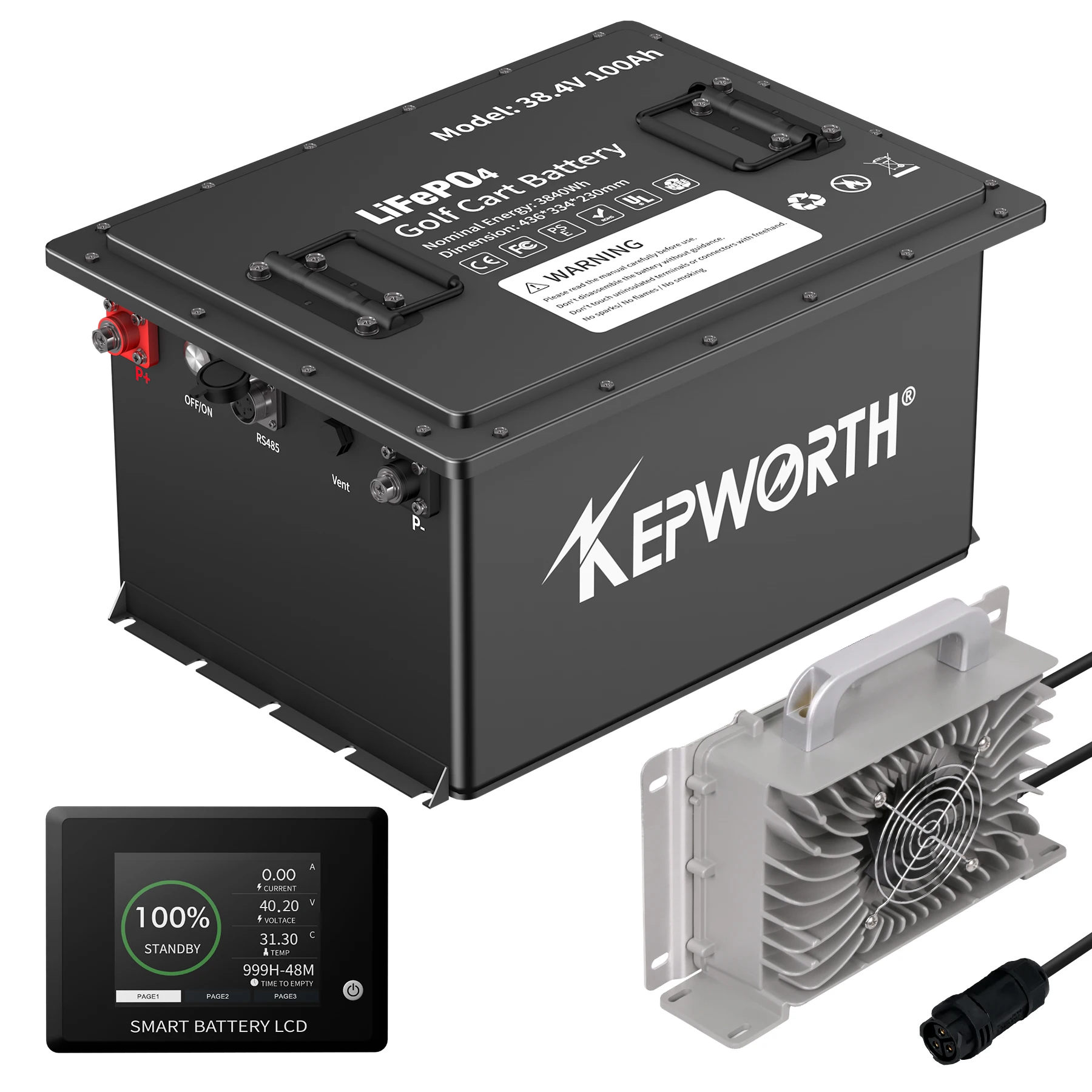 TAX Free US/Europe Stock Kepworth 36V 48V lifepo4 battery golf cart 100Ah golf cart rechargeable lifepo4 lithium batteries