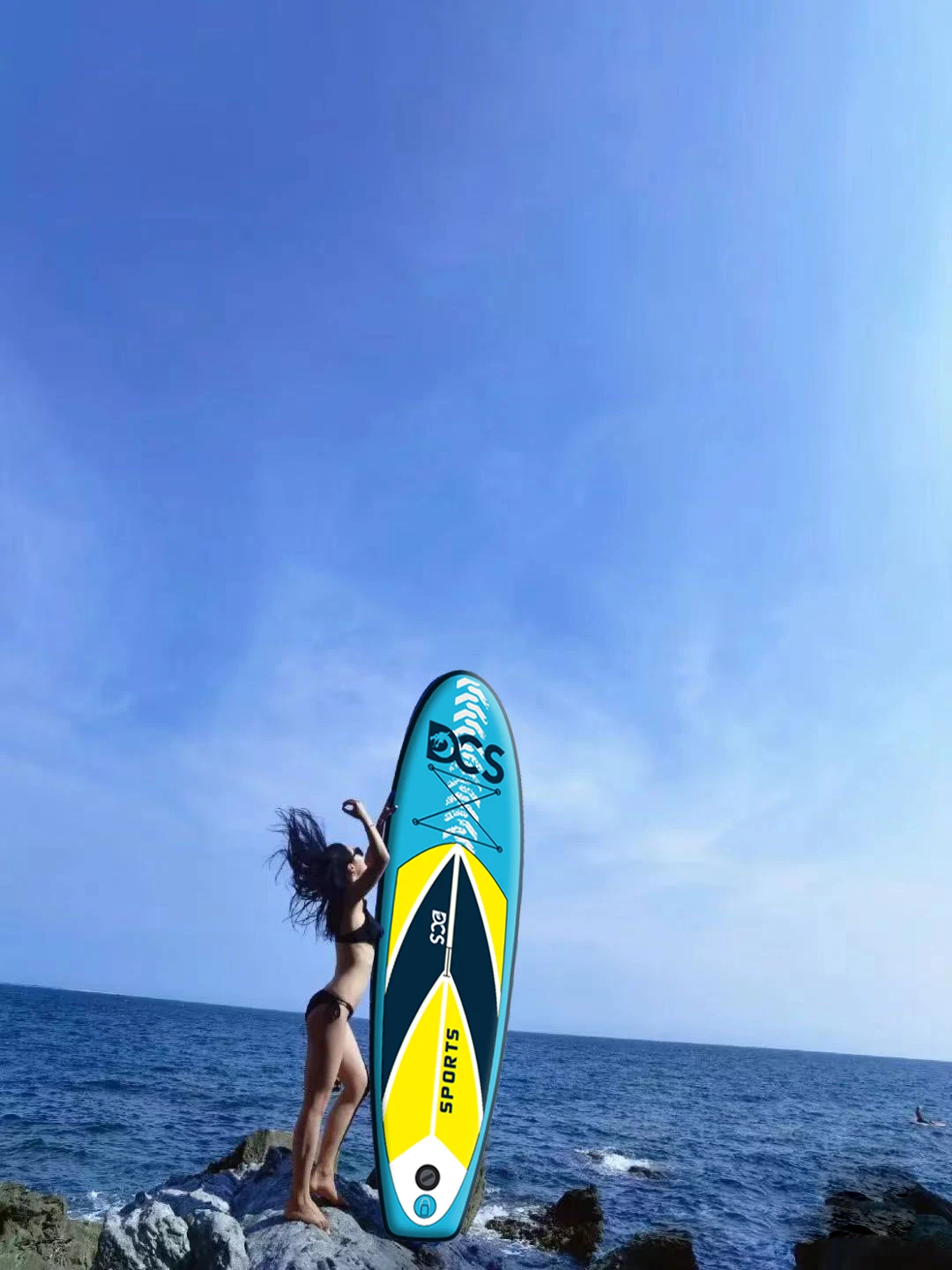 Sup Paddleboard желто-голубой китайский завод готовый к отправке дропшиппинг оптимальный