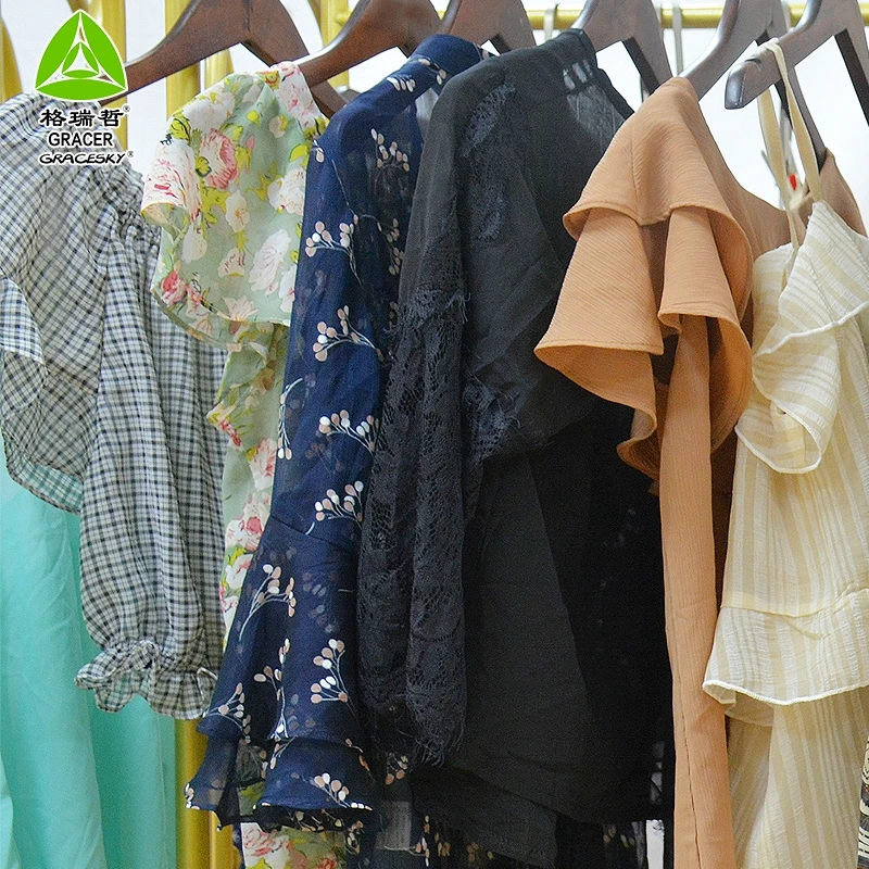 Винтажная одежда б/у, женская шелковая блузка Дубай, б/у одежда в тюках 45 кг