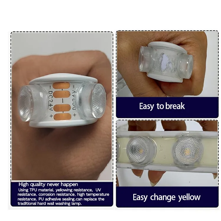 Waterproof Warm White Wallwasher Light 20W 24V Silicone Outdoor IP68 Lumileds RGB Flexible Led Wall Washer