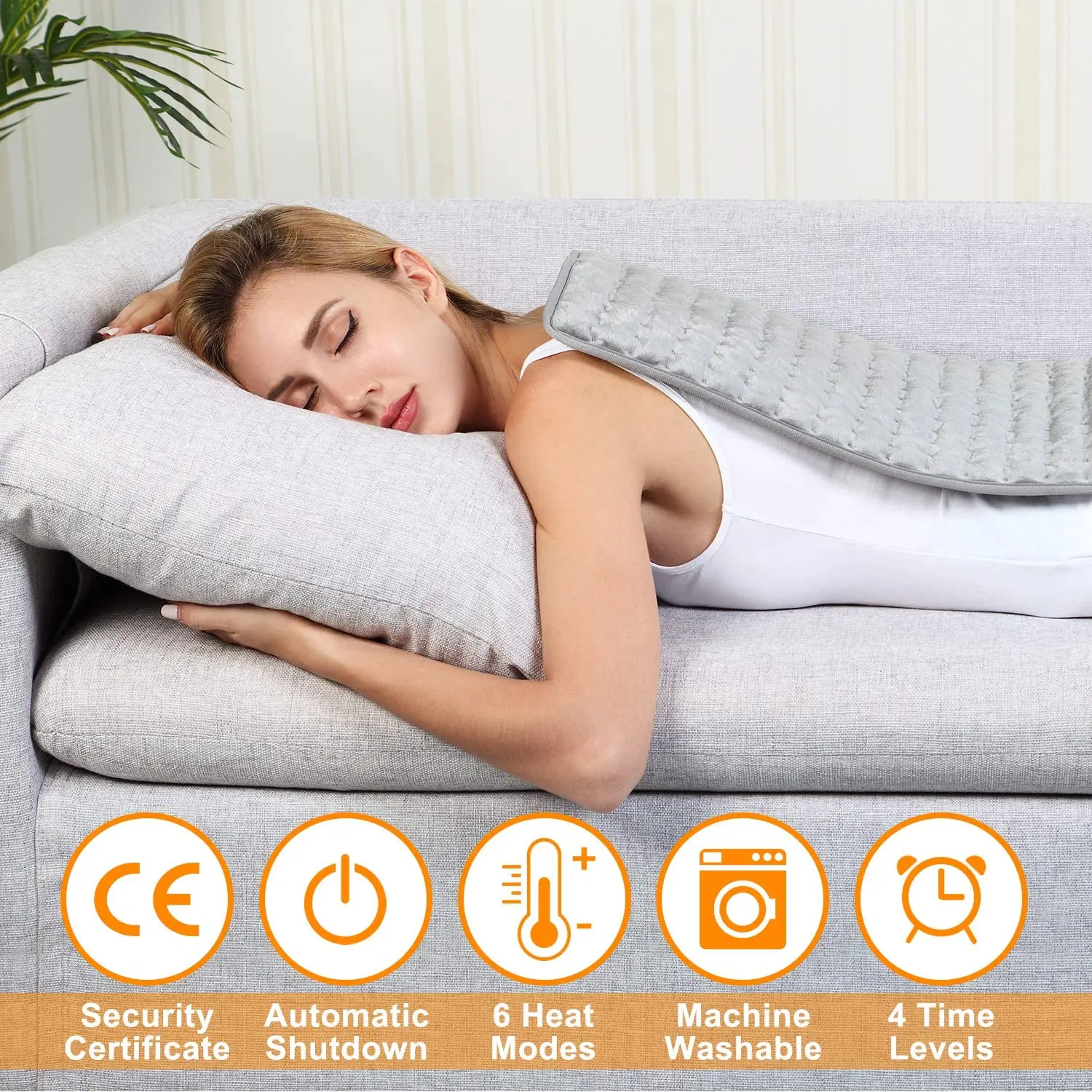 Factory Supply US Standard Physiotherapy Hot Pack Temperature Controlled Electric Heated Pad for Full