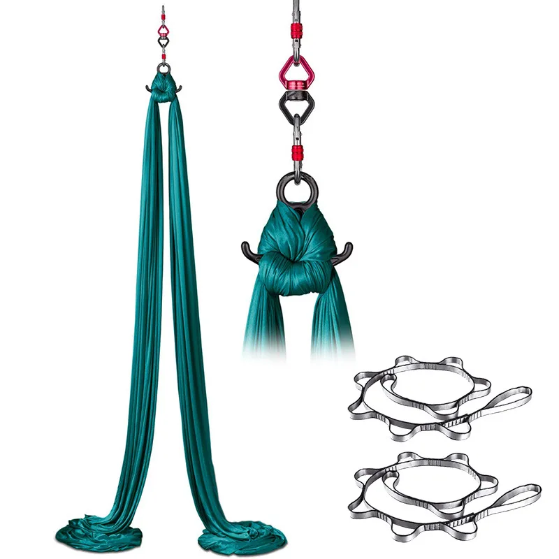 Circus Acrobatics Fly Yoga Low Stretch White Fitness Fabric Hammock Aerial Yoga Kit With Logo