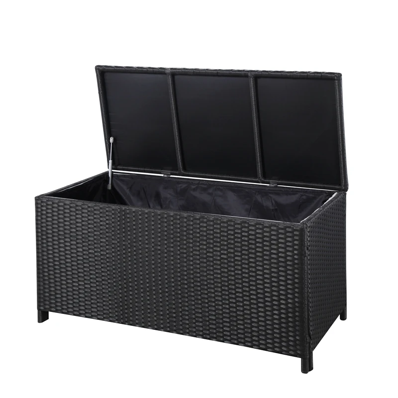 rattan garden furniture storage basket PE  Rattan wicker Storage Box With Lid/ Sundries box