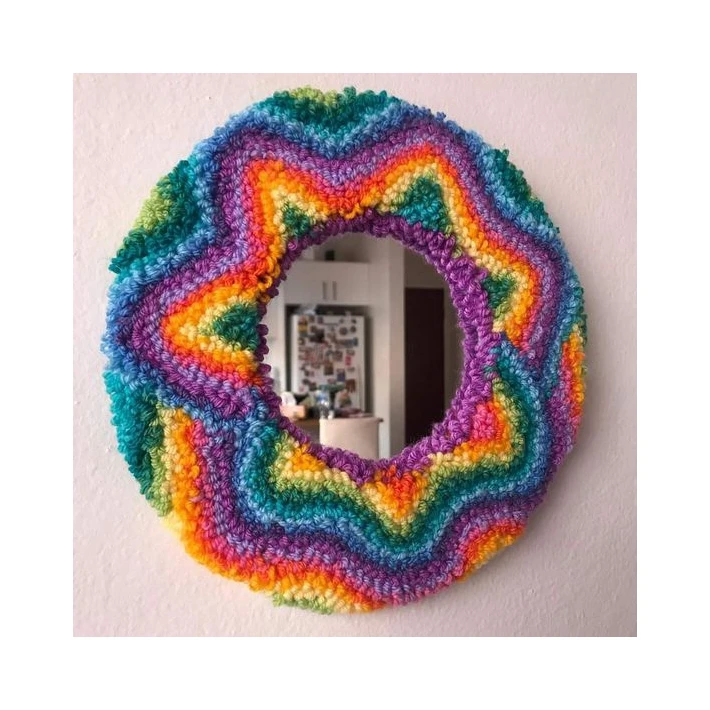 Wonderful texture acrylic mug rug mirror pearl cute bubble tufted mirror for modern dining room