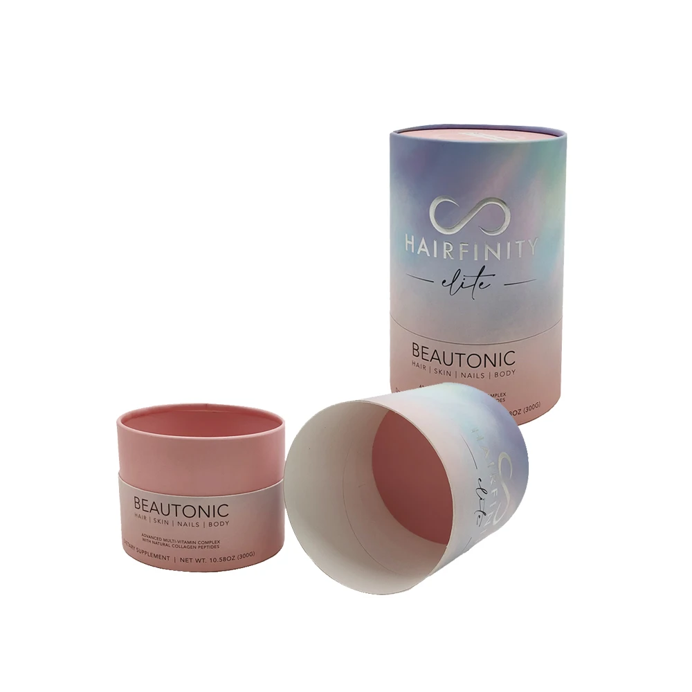 Custom Printed Cylinder Cardboard Packaging Hermetic Mixed Breakfast Cereal Cylinder Paper Packing Box