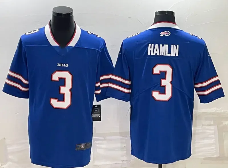 Высокое качество 17 Josh Allen 3 Damar Hamlin 14 Stefon Diggs 40 Von Miller белый Лидер продаж американская сшитая Футбольная форма