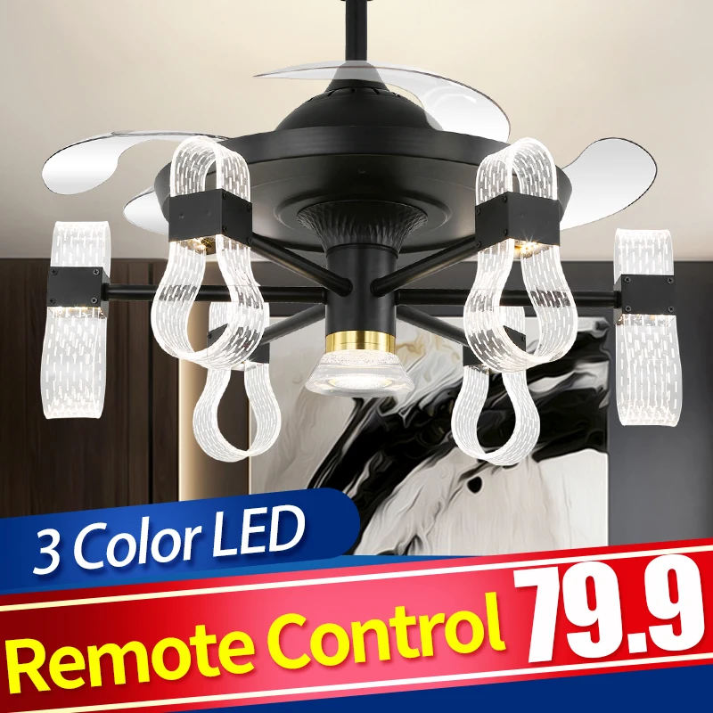 Роскошные 42 дюймов fandelier потолочный вентилятор со светодиодной подсветкой с пультом дистанционного управления