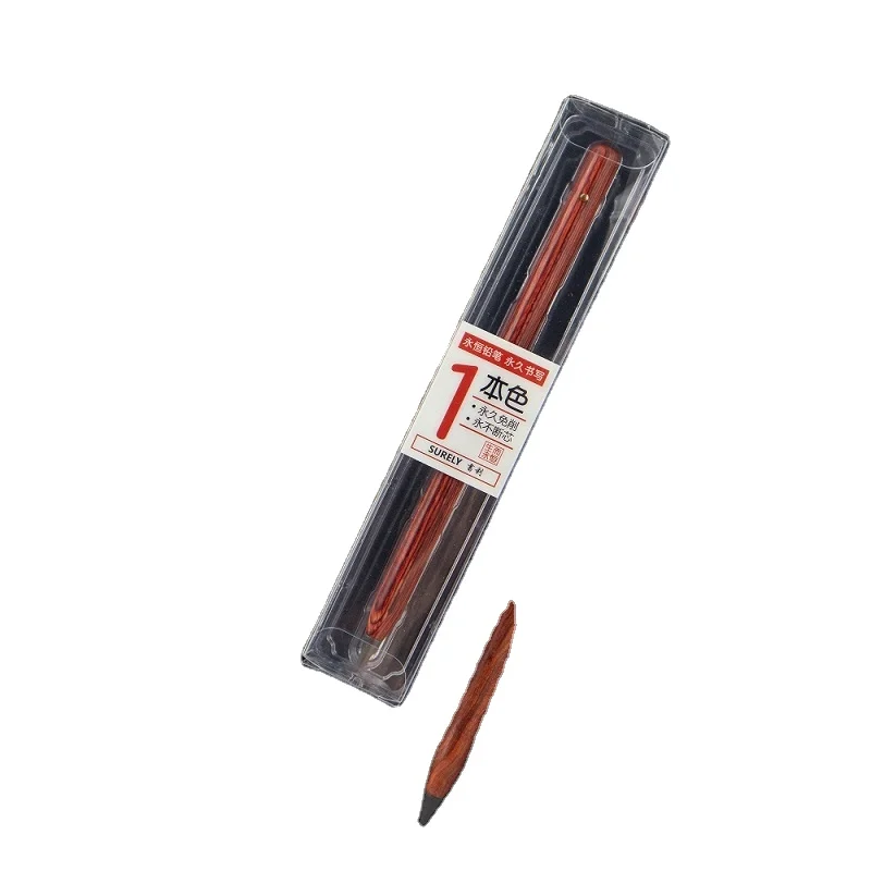 durable writing hb black tip wood barrel pencil set with gift box