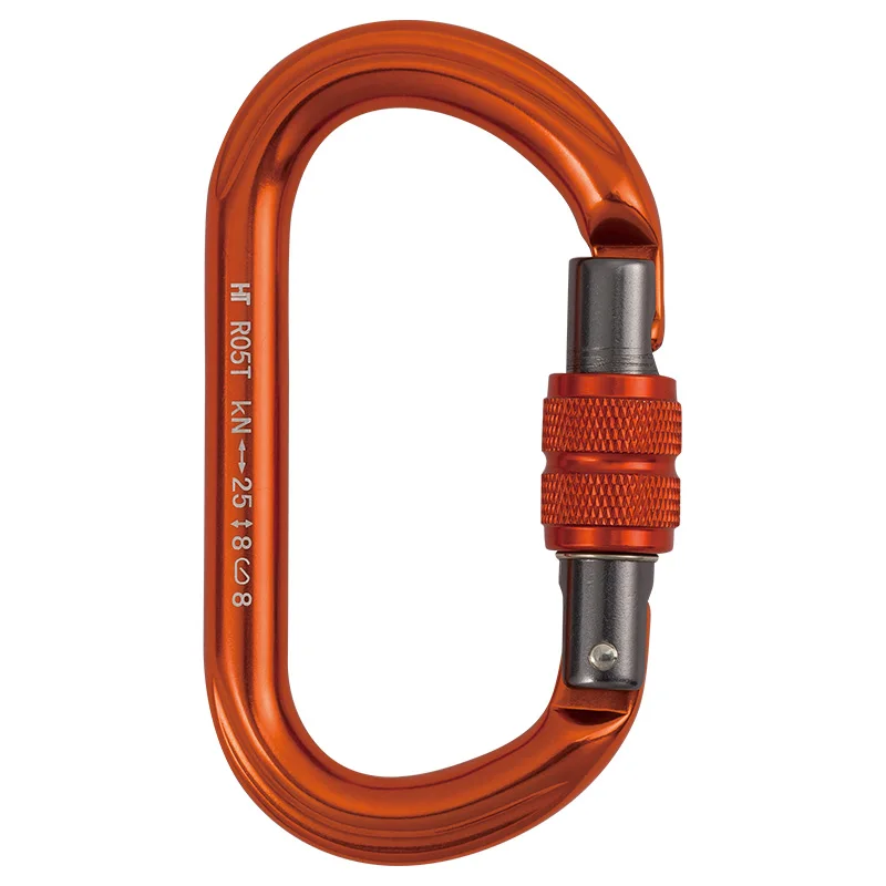 EN 362 oval-shape screwlock carabiner wire gate CE 25kN aluminum for rock climbing rescue camping hiking