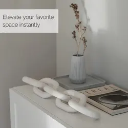 White Decor Bead Garland With Tassels Wooden Home Decoration Loop Hand-woven Rope Decorative Pieces Wood Chain Link