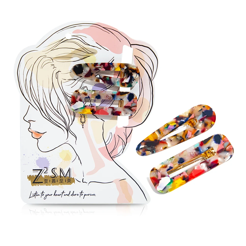 XINZHEN Bohemian Beach Romance Acrylic Resin Duckbill Hair Clips Vintage Fashion Candy Color Hairpin Clip Pin For Woman Girls